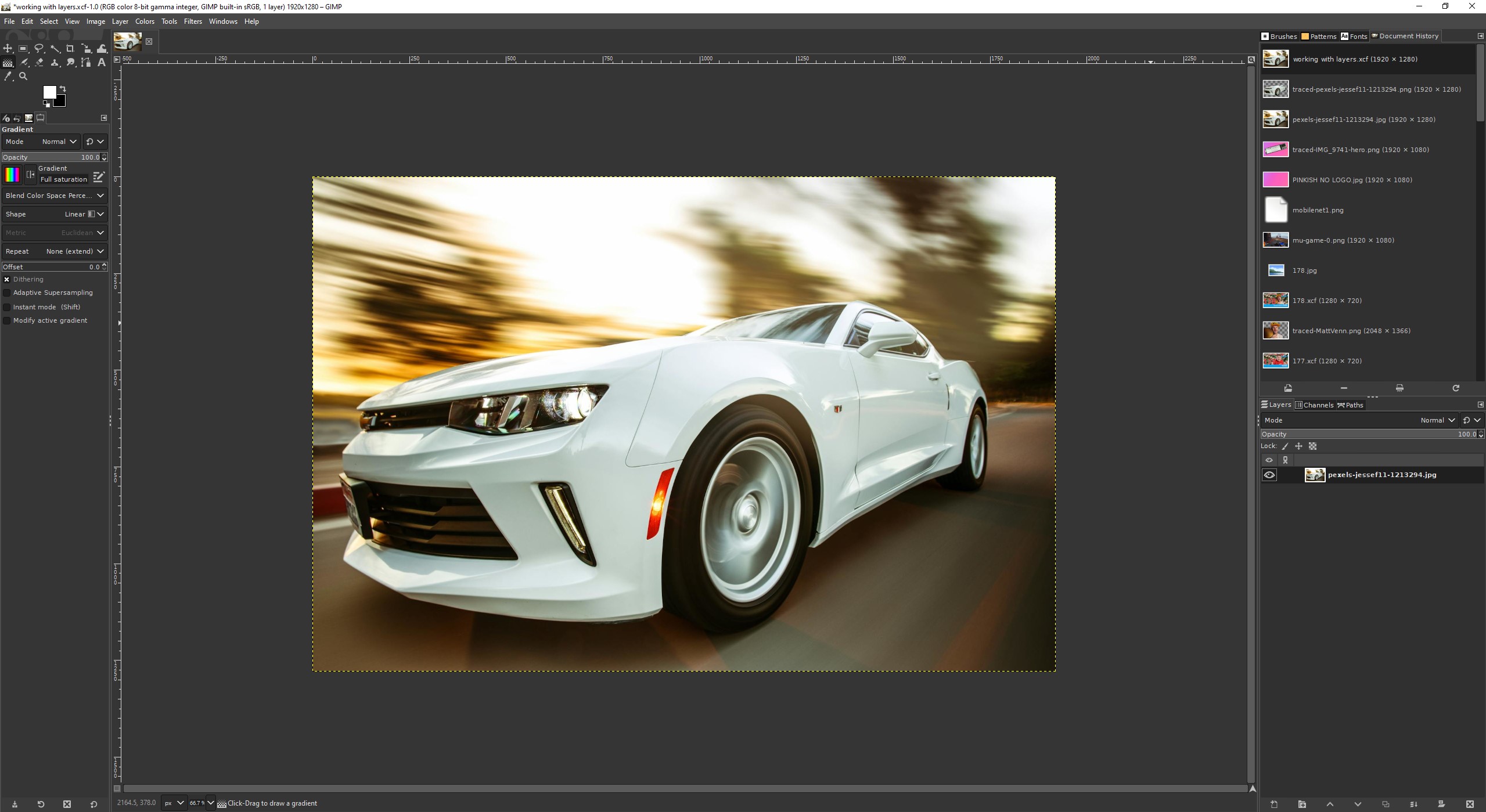 camadas e filtros no GIMP