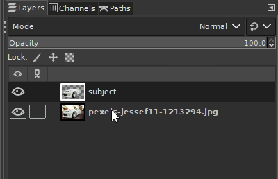 camadas e filtros no GIMP