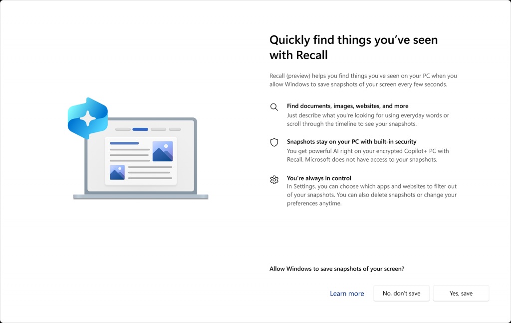Processo de integração do Windows Recall agora exige que os usuários optem pela funcionalidade