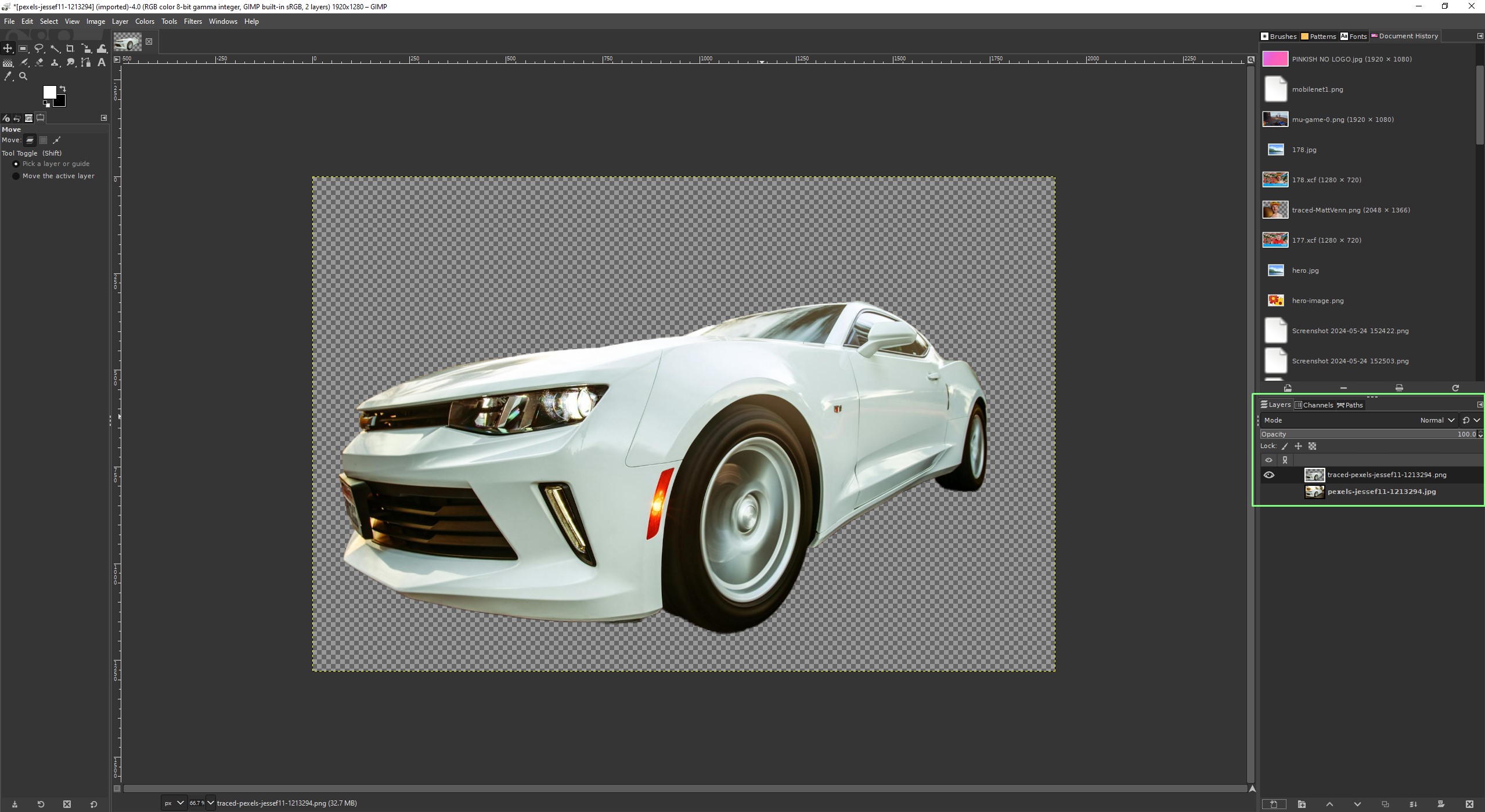 camadas e filtros no GIMP
