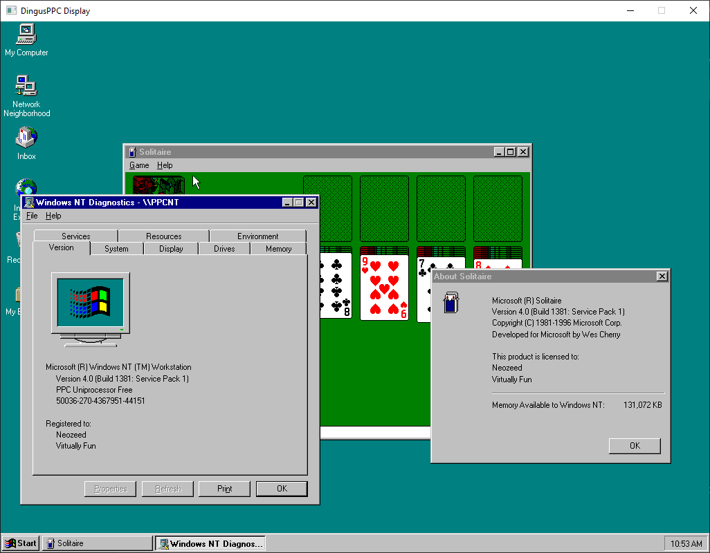 Windows NT 4.0 rodando em um Mac