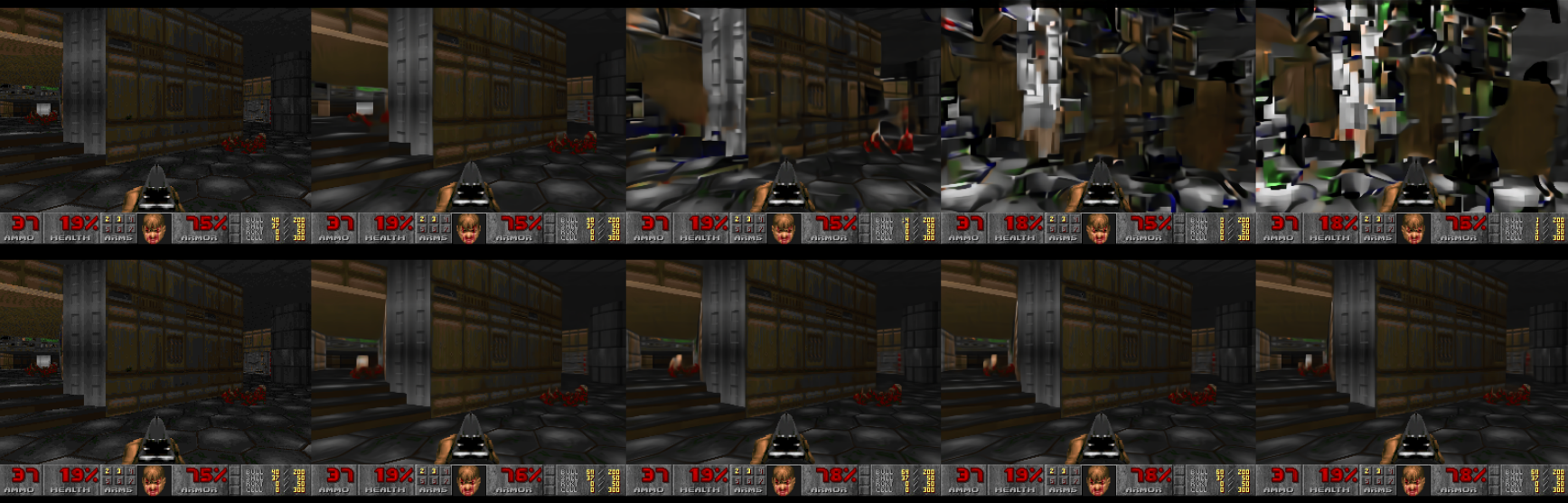 Doom GameNGen Gaussian noise vs without