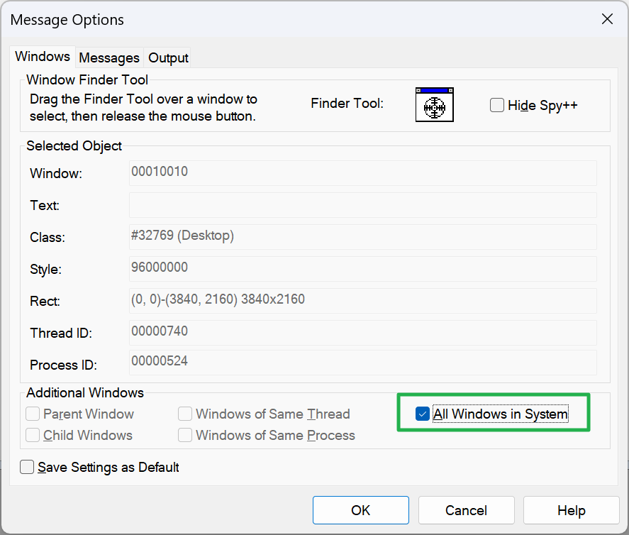 All Windows in System