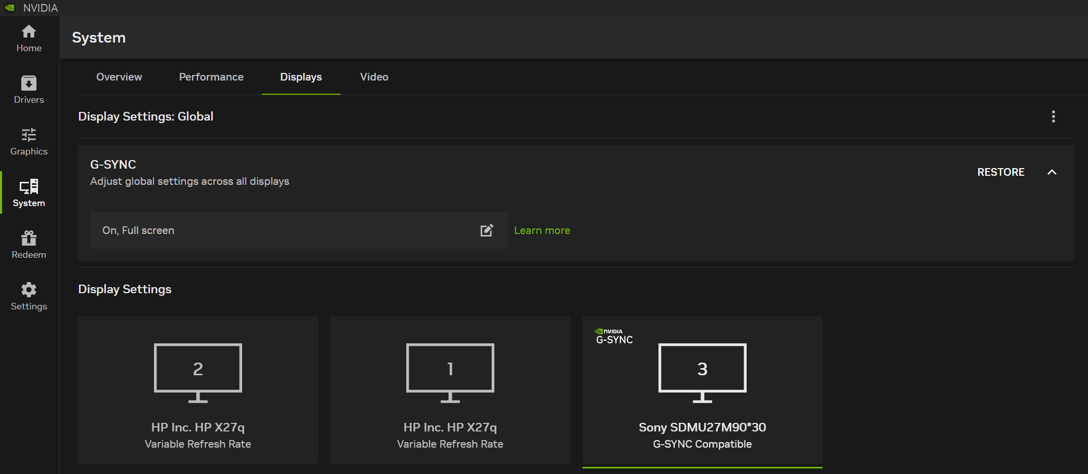 Nvidia App G-Sync Functionality