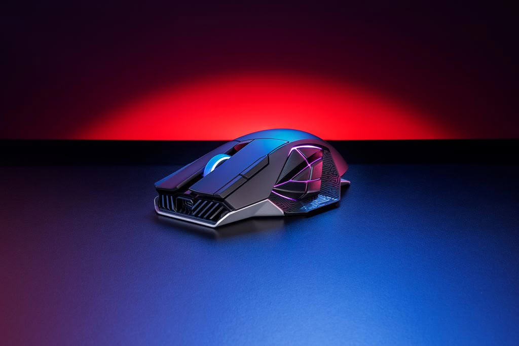 ASUS ROG Spatha X 65K, mouse gamer sem fio para MMO com 12 botões programáveis