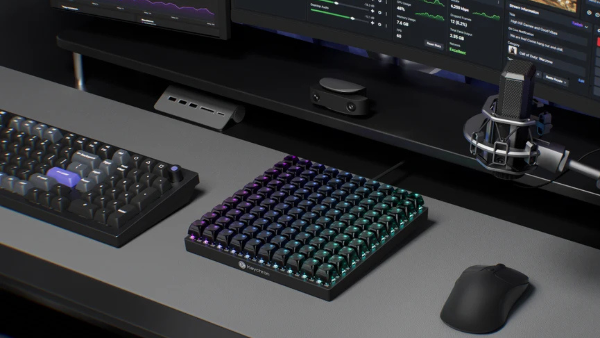 Macro pad Keychron C100 8K com 100 teclas programáveis e RGB por tecla