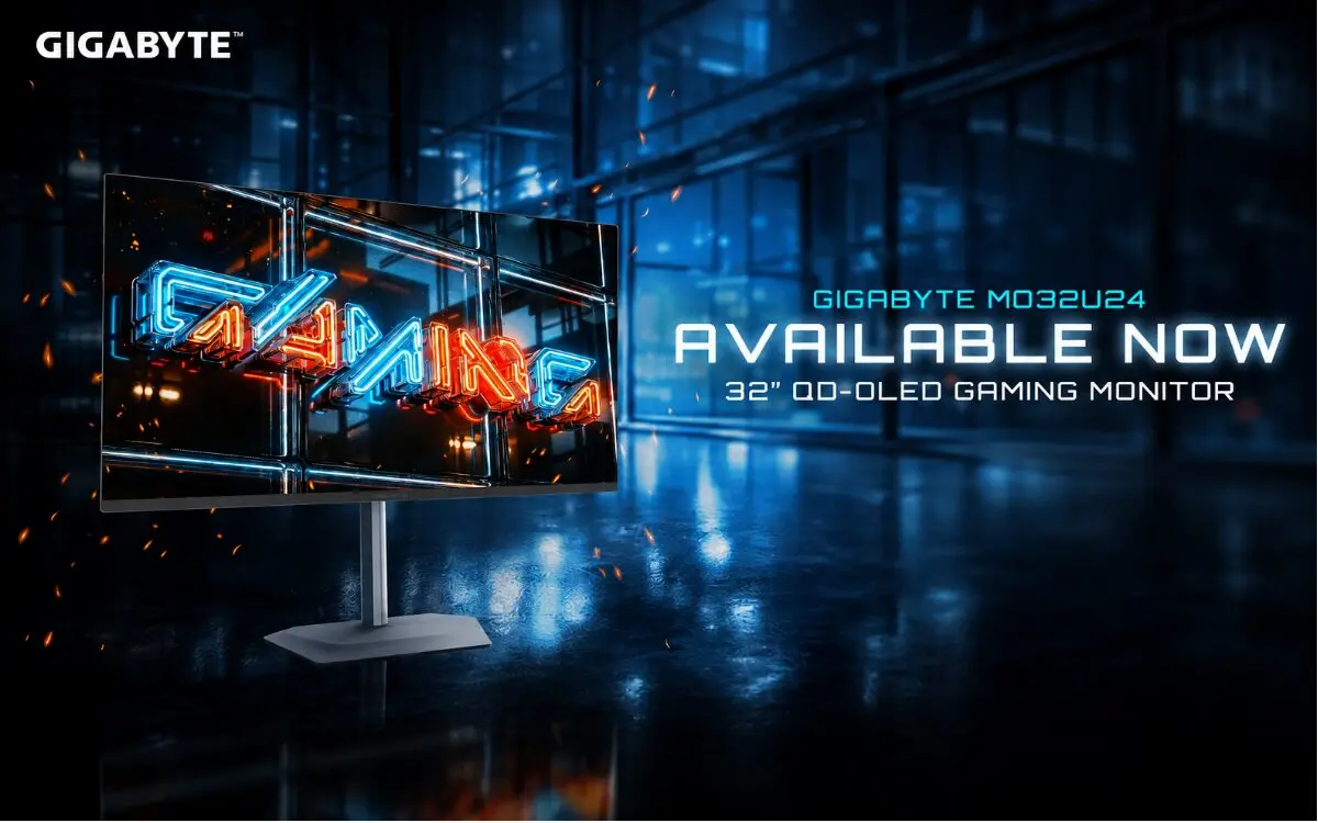 Monitor GIGABYTE MO32U24 QD-OLED de 32 polegadas com 4K e 240 Hz
