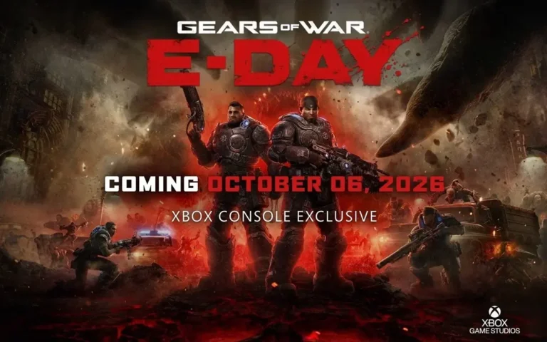 Arte promocional de Gears of War: E-Day, novo jogo da The Coalition para PC e Xbox Series X|S