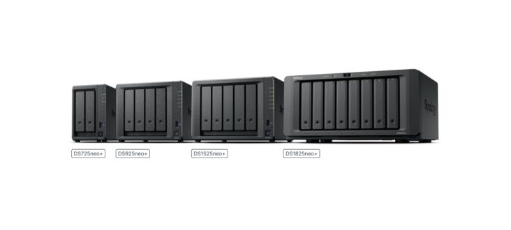 Linha de NAS Synology DiskStation neo+ para backup e armazenamento