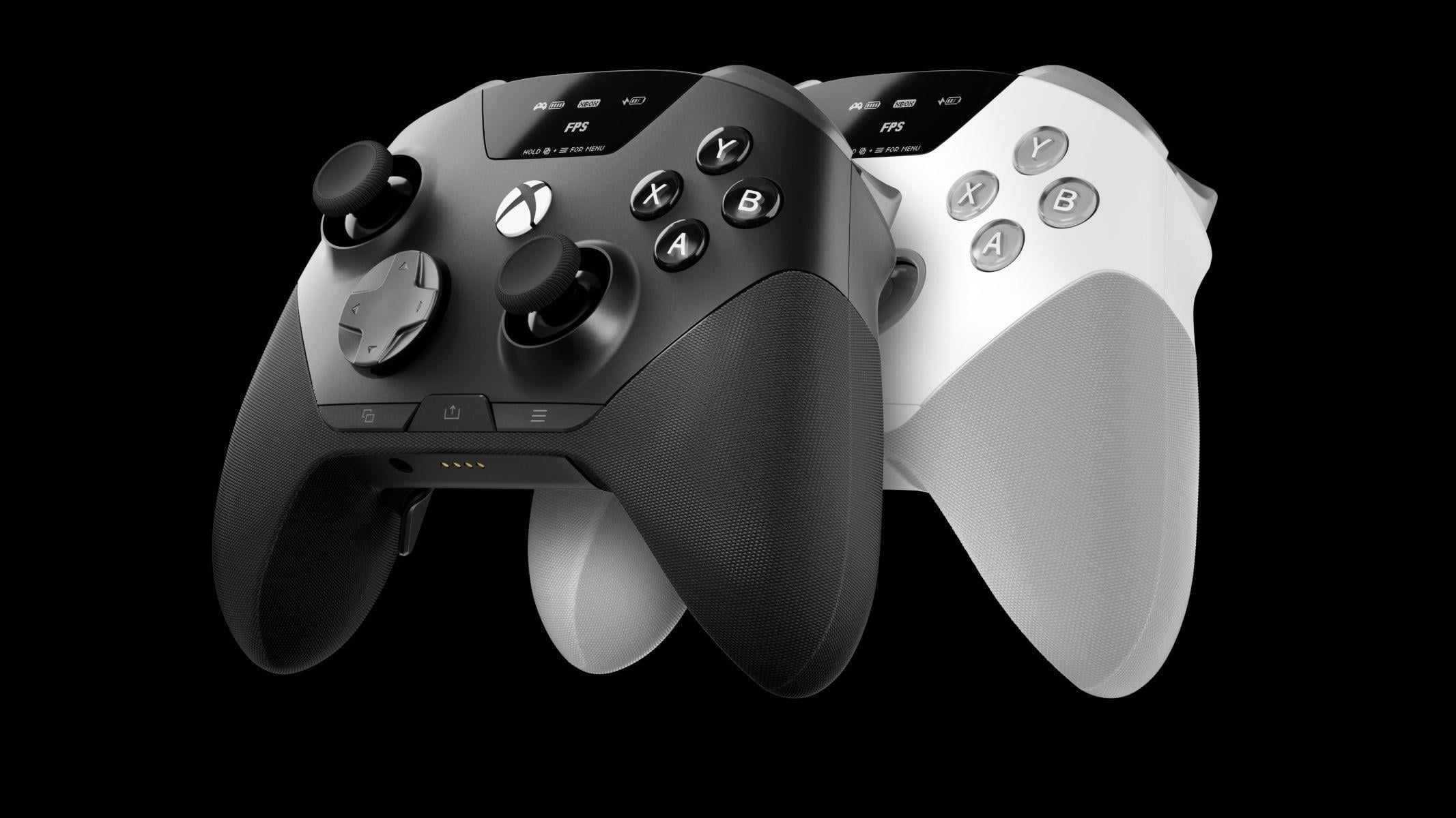 Controle SteelSeries Aeon Pro nas cores preta e branca com base QuickSwitch