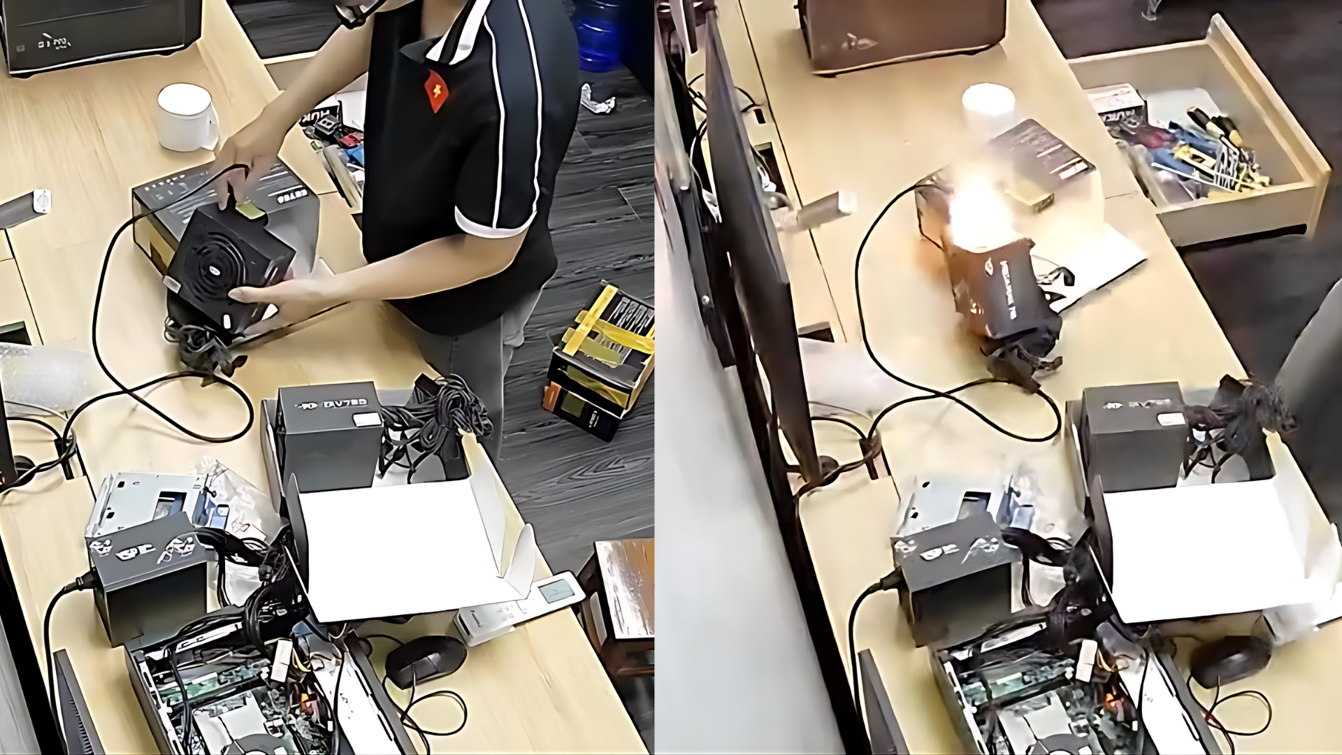 Fonte de alimentação de PC pegando fogo ao ser ligada na tomada